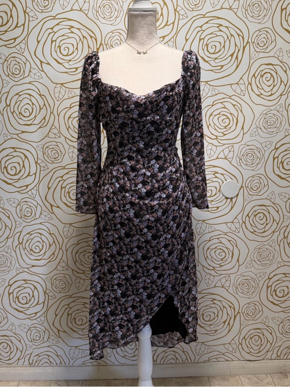 NWT Morning Lavender Floral Midi Dress
